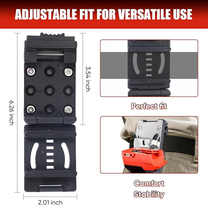 Drill Holder Belt Clip,Hook Holster for Cordless Drill Driver, Tape Measure,Quick Access Eletric Drill Clip on Belt,Fits Up to 2.1''
