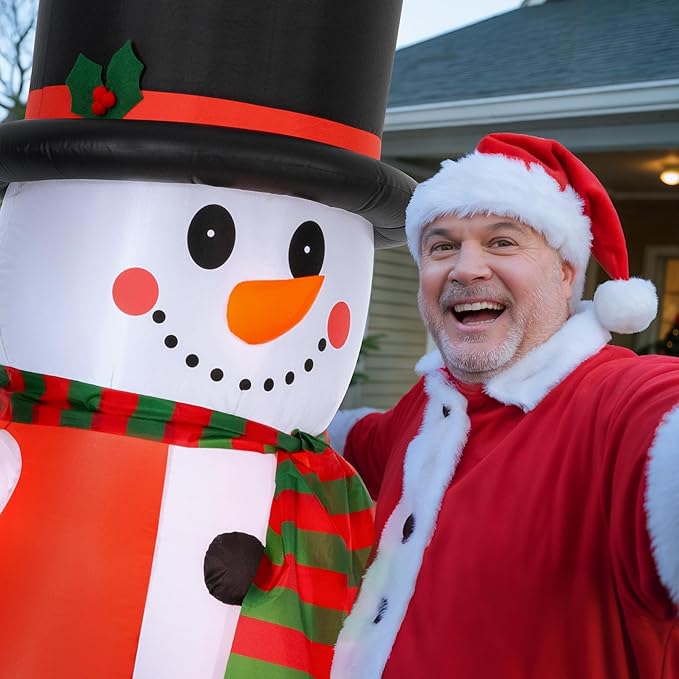 8 FT Christmas Inflatables Yard Decorations Snowman Outdoor, Giant Christmas Blow Ups Outdoor Decor Waterproof with Built-in Bright LED Lights for Yard Garden Patio Lawn