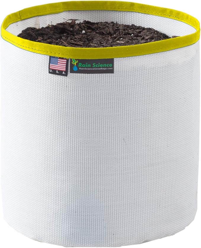 Grow Bag 1 Gallon, Planting Pots - Colorful Plant Grow Bags Pots Gardening Vegetable - Air Pruning Mesh Fabric Plant Container - (White/Yellow)