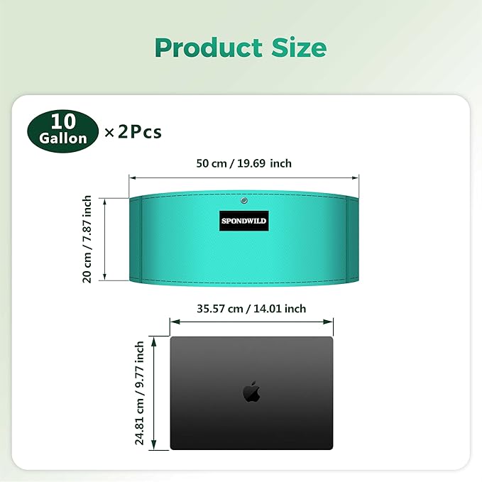 (BFCM Deal 2 Pack 10 Gallon 3 Compartment Grow Bags, Vegetable Growing Bag, Thickened PE Garden Pots with Drainage Holes and Branch-Binding Holes, Reusable Plant Bag for VegetablesFlowers