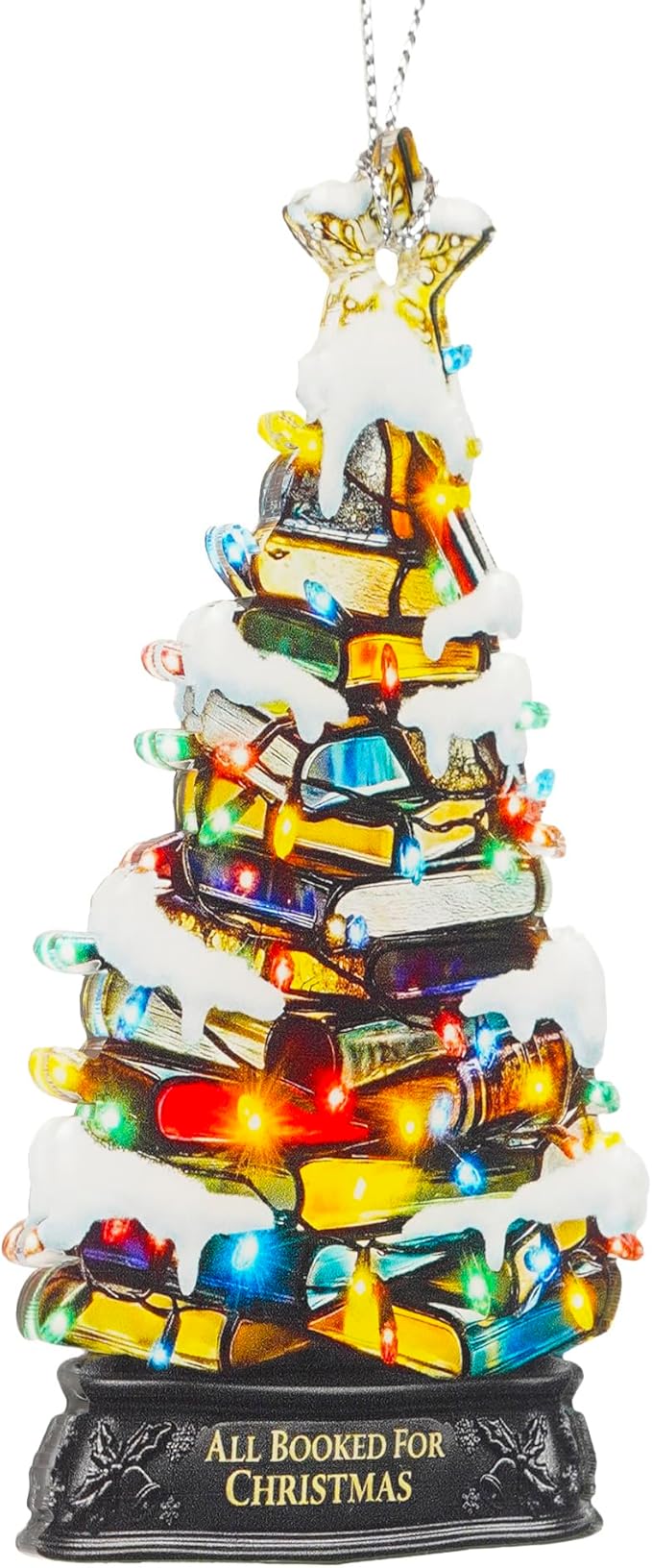 Book Christmas Tree Ornament - All Book for Christmas – Reading Lover | Bookworm Gift – Library Decor – Christmas Ornament 2025 - White Elephant Gifts - Xmas Tree Funny Decoration