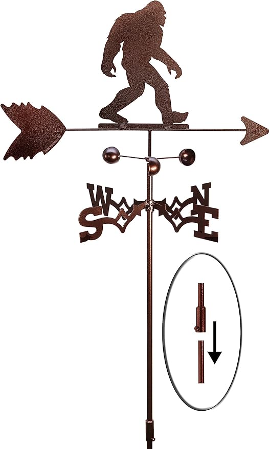 SWEN Products Bigfoot Sasquatch Weathervane (Garden Stake Included)
