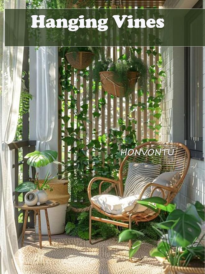 24 Pack 174 FT Artificial Ivy Garland, Fake Vines UV Resistant Greenery Leaves Faux Leaf Plants Hanging Aesthetic Forest Jungle Vines for Home Bedroom Party Garden Wall Room Décor