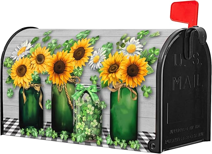 St. Patrick's Day Magnetic Shamrock Mailbox Cover - Green, 18 x 21 Inch