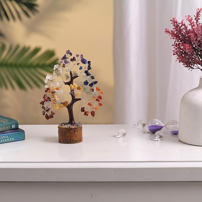 PYOR 7 Chakra Tree of Life Crystal Tree, Healing Crystals, Office Desk Accessories for Women, House Warming Gifts New Home, Crystals and Healing Stones, Office Decor, Crystal Gifts for Women