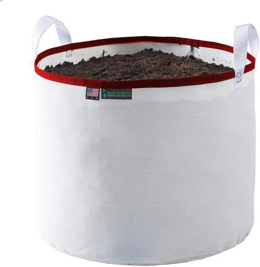Grow Bag 7 Gallon, Planting Pots - Colorful Plant Grow Bags Pots Gardening Vegetable - Air Pruning Mesh Fabric Plant Container - (White/Red)