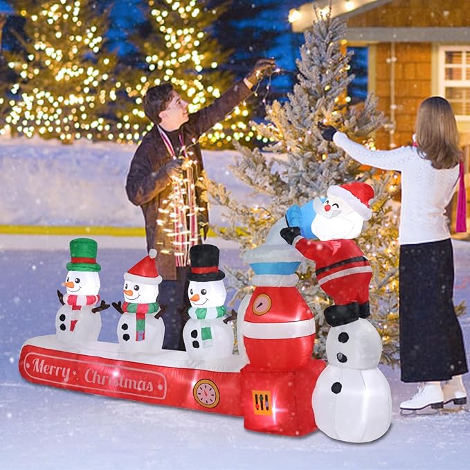 Vipush 6.9 FT Christmas Inflatable Decorations Snowman Maker Christmas Decorations Outdoor Inflatable with LED Light, Outdoor Holiday Decor Blow Up Yard Decor
