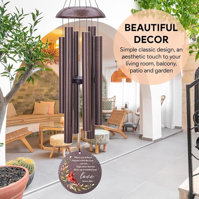 Personalized Sympathy Wind Chimes, Memorial Wind Chimes in Memory of a Loved One Gifts,Gifts for Who Loss of Dad,Friends, Sympathy Gift Baskets Home Decor Outdoor Garden Patio, Product in USA