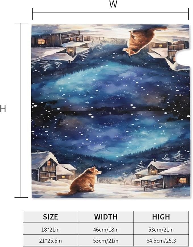 DADABULIU Mailbox Covers Winter Dog Christmas Snow Winter Dog Christmas Snow Magnetic Letter Post Box Cover Standard Size 25.5 x 21 Inch Garden Yard Home Decorative