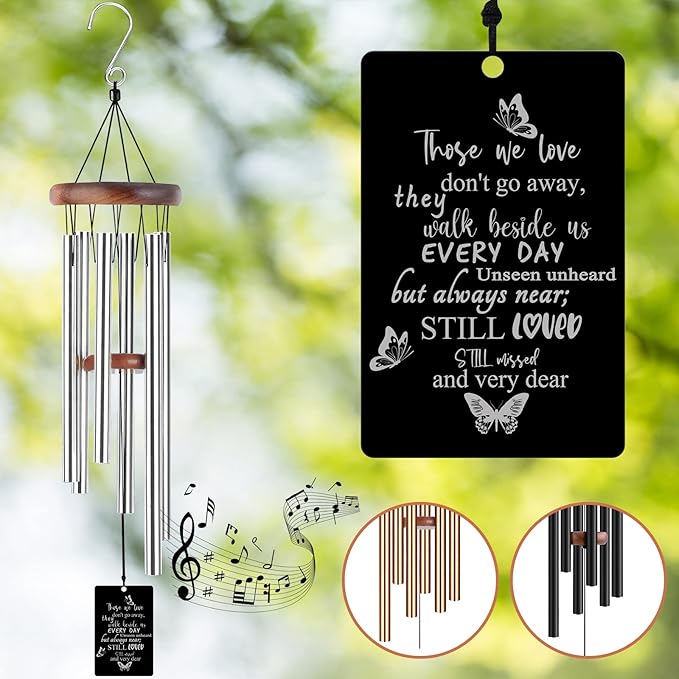 Memorial Wind Chimes Engraved Personalized Wind Chimes for Loss of Loved One,Sympathy Wind Chimes for Outside,Bereavement/Remembrancegifts for Loss of Mother Father