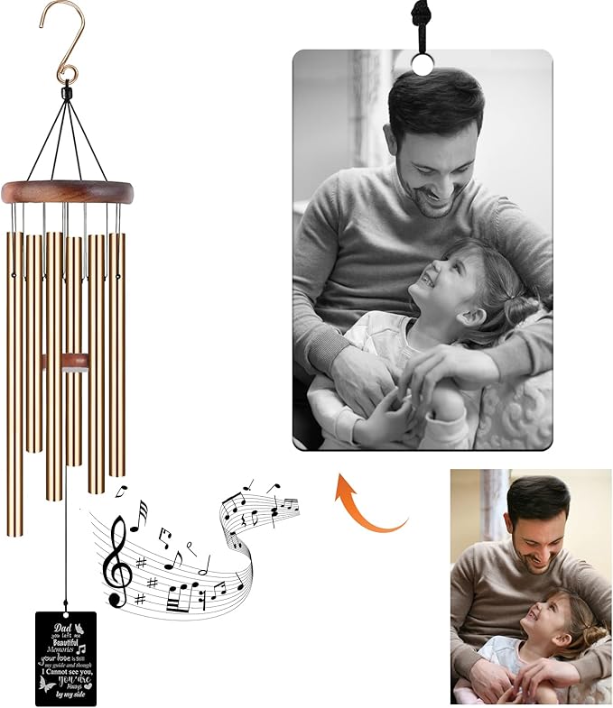 Memorial Wind Chimes Engraved Personalized Wind Chimes for Loss of Loved One,Sympathy Wind Chimes for Outside,Bereavement/Remembrancegifts for Loss of Mother Father