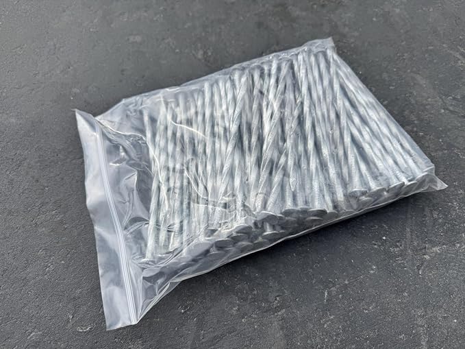 Sandbaggy 6 Inch Galvanized Artificial Turf Stakes - Spiral Landscape Nails - Ground Spikes/Pins for Synthetic Grass, Lawn, Edging, Weed Barrier Fabric, Garden (Steel (7 Gauge), 400)