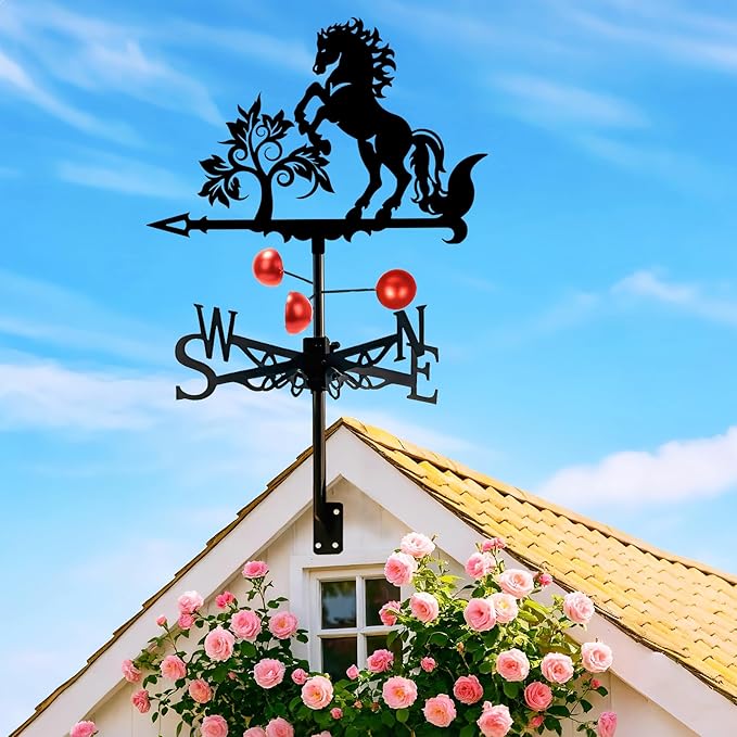 Custom Metal Weathervane Personalized Steel Wind Indicator with Name Outdoor Decor for Roof Garden Barn Patio-Wolf
