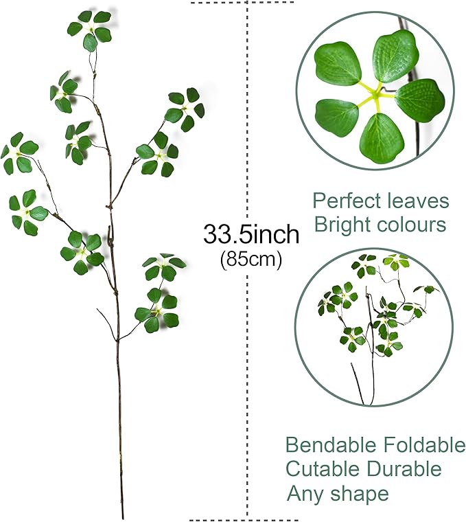2PCS Faux Eucalyptus Stems with Leaf, 33.5" Fake Greenery Stems Artificial Plants Stems for Vase Filler Decoration, Faux Bendable Branches for Centerpieces Decor