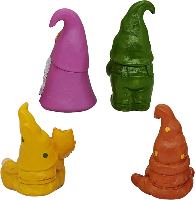 Set of 4 Guardian Gnome Figurines for Good Luck - Autumn Harvest with Pumpkins & Maple Leaf, Thanksgiving & Christmas Home Protection Decor, Farmhouse Centerpiece for Mantel