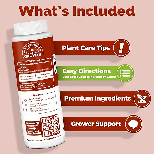 TPS NUTRIENTS Magnesium Fertilizer for Plants, Bioavailable Mg for Growth and Flowering, Liquid Plant Food, 32 oz (1 Quart)
