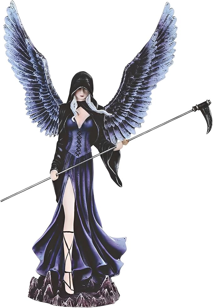ICE ARMOR 12.25" H Gothic Dark Angel Fairy with Scythe Statue Fantasy Decoration Figurine