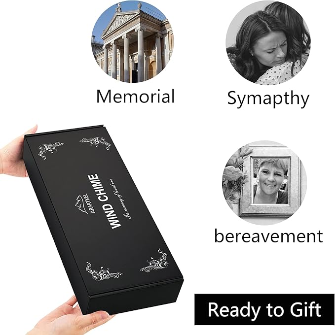 Wind Chimes Personalized, Sympathy Wind Chimes Gift Bereavement Sympathy Funeral Gifts .Wind Chimes for Loss of Mother Father Windchimes in Memory of Loved Ones 30 Inch Black