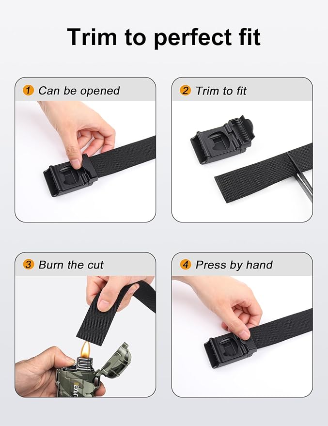 JUKMO Stretch Tactical Belt for Men, Military Work Rigger Hiking 1.5" Elastic Nylon Web Ratchet Quick Release Belt