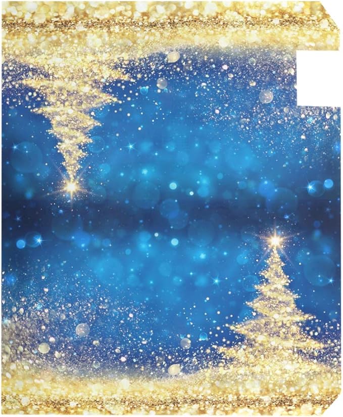 ALAZA Golden Glitter Christmas Tree Magnetic Mailbox Cover Oversized for Garden Yard Outdoor Decorations-25.5" x20.8