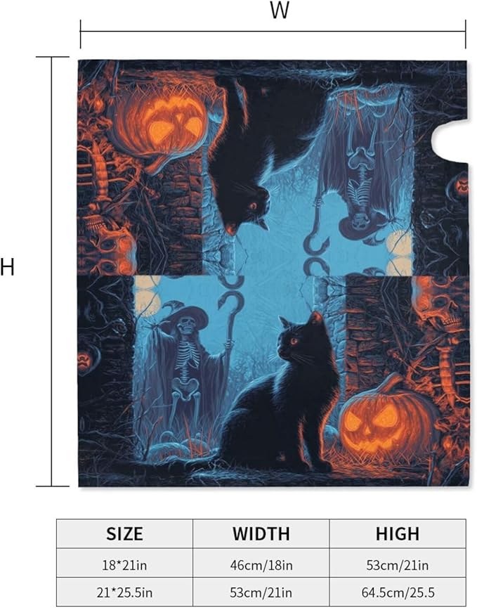 Halloween Skull Cat Mailbox Covers Magnetic Letterbox Covers 21x18 Inch for Garden Outdoor Decoration