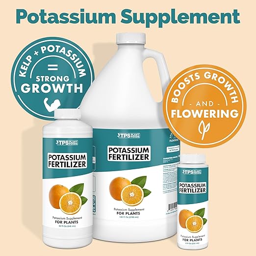 TPS NUTRIENTS Potassium Fertilizer for Plants, Boosts Growth, Budding and Flowering, Liquid Plant Food 8 oz (250mL)