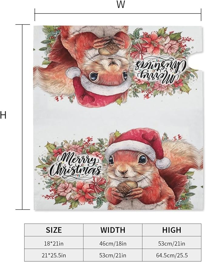 Christmas Squirrel Mailbox Covers Magnetic Letterbox Covers 21x18 Inch for Garden Outdoor Decoration