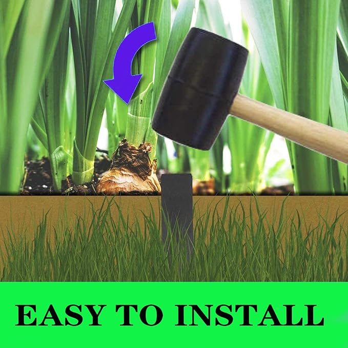 Garden Landscape Stakes 25 Pcs,10 Inch Lawn Edging Plastic Stakes for Outdoor Decorations,Edging & Terrace Board-Black