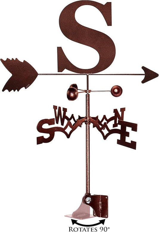 SWEN Products Monogram Letter Weathervane (Adjustable Mount Included)