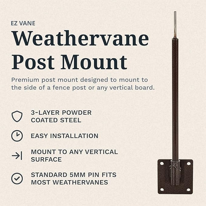 EZ Vane C-130 Airplane Weathervane — Post Mount, Wind Cups, Antique Copper Finish, Steel with Durable Triple Powder Coating, Handcrafted in USA