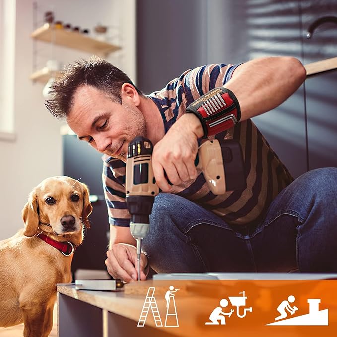 Stocking Stuffers for Men Women Gifts Magnetic Wristband: Men Gifts Tool Belt Magnet Wrist for Holding Screws Nails Christmas Gadget for Dad Adults Him Husband Who Have Everything (1)