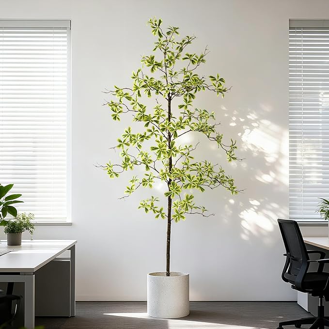 6FT Artificial Black Olive Tree Artificial Olive Plants, Tall Faux Olive Tree Faux Silk Plant Fake Plant Ultra-Realistic Silk Leaves & Natural Trunk Indoor Outdoor Use