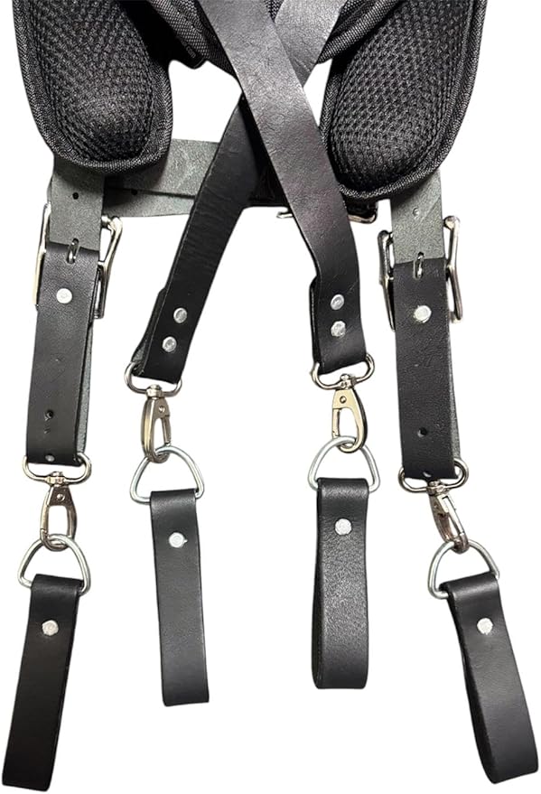 Padded Tool Belt Suspenders – Adjustable Work Suspender with 4 Detachable D-Loops – For Construction, Carpentry, & More