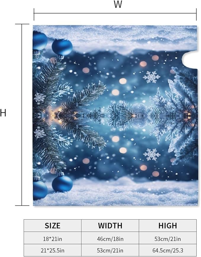 Festive Magnetic Mailbox Cover Winter Christmas Blue Ball Pattern Outdoor Mailbox Protector Holiday Seasonal Decorative Garden Yard Home Standard Size 21 x 18 Inch