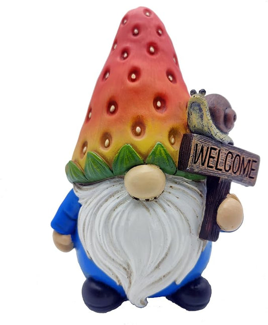 Strawberry Gnome Garden Decor Statue Cute Outdoor Statue Ideal Gnome Decoration Gift for Gardens, Patios, and Lawns