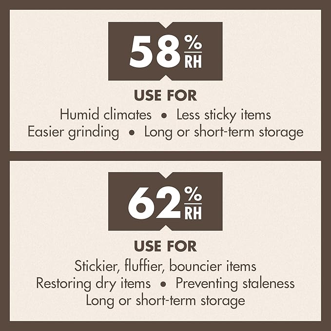 Boveda 58% Two-Way Humidity Control Pack For Storing 5 lb – Size 320 – Single – Moisture Absorber for Storage Containers – Humidifier Pack – Individually Wrapped Hydration Packet
