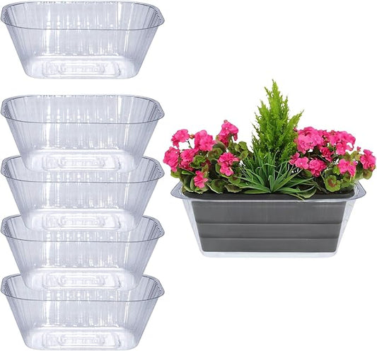 Curtis Wagner Plastics Oval Clear Heavy Gauge Vinyl Basket Liner (5-Pack) - Clear, Oval (Diameter: 6.5 x 4.25 Base, 9.25 x 6.8 x 3.5 Top, 3.5 Depth) Thin Plastic Plant Tray
