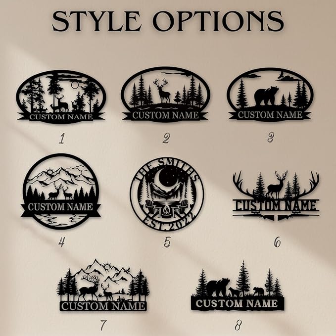 Custom Signs Outdoor Metal, Personalized Deer Metal Cabin Sign, Camping Decor, Decorative Wall Art, Outdoor Hunting Deer, Last Name Signs for Home, Porch Wall Decor, Customized Housewarming Gifts