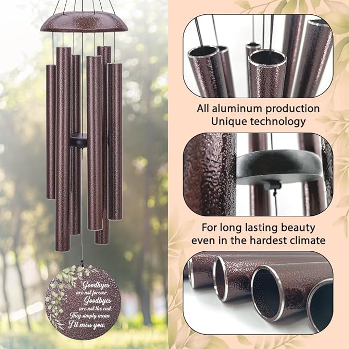 Personalized Memorial Wind Chimes, Customized Wind Chime Outdoor, Custom Wind Chimes in Loving Memory, Sympathy Gift After The Loss of Mom Dad, or Loved One, Product in USA