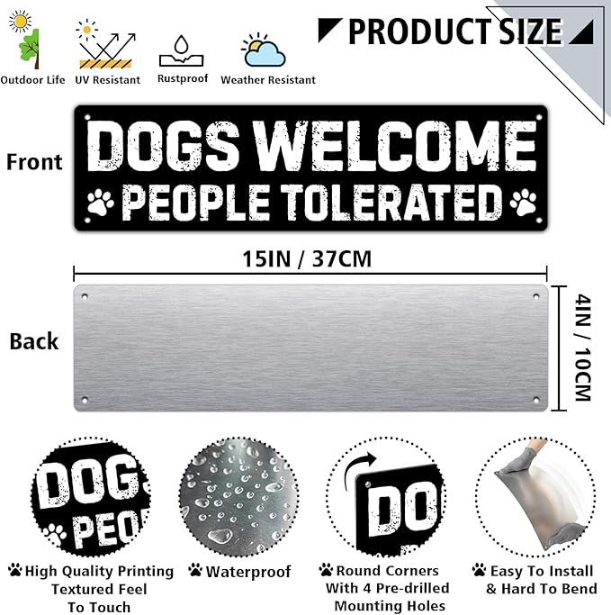 Dog Gifts for Women Funny Wall Decor for Dachshund, Golden Retriever, German Shepherd, French Bulldog, Black Lab, Poodle & More – Pug & Corgi Gifts for Corgi Lovers Tin Sign