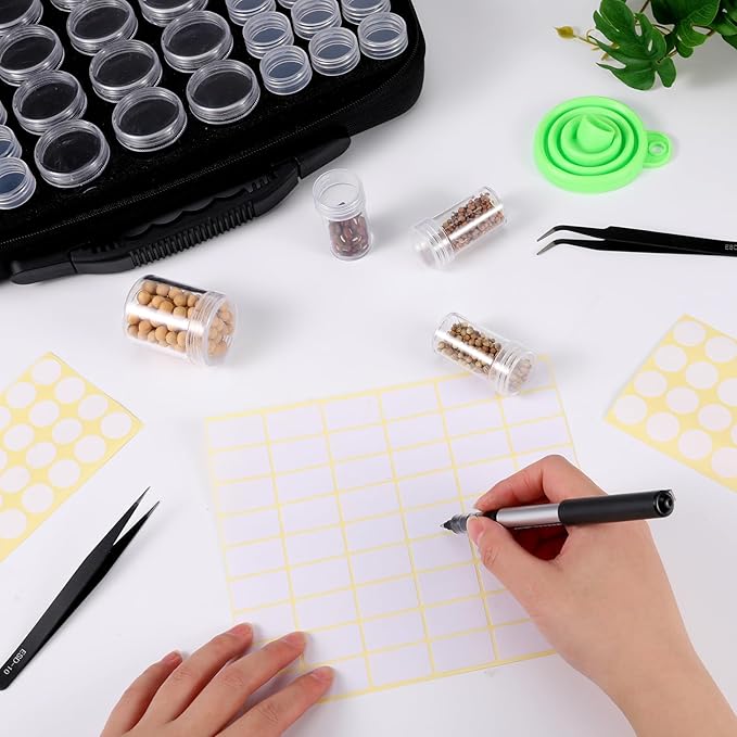 Seed Storage Organizer Box, 57 Slots Seed Collection Containers Seed Storage Box with Label Tweezer Funnel,Gardening Seed Keeper Set for Flower Plants Garden(2 Size)