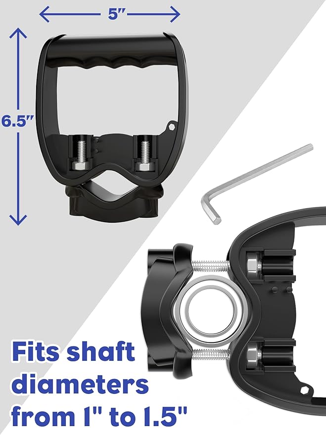 Shovel Garden Tool Handle Attachment, Universal Back Saver Grip for Shovels, Rakes, Hoes, Spades & Long-Handle Yard Lawns Tools, D Grip Ergonomic Handle Replacement Helper, Easy Comfort Hold, Black