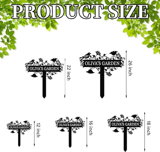 Personalized Metal Garden Sign with Stakes, Garden Decor for Outside, Custom Metal Signs Outdoor, Decorative Yard Stakes, Family Name Sign, Patio Decor, Lawn Art, Housewarming Gifts