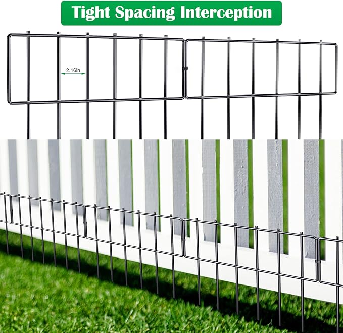 10 Pack Animal Barrier Fence, 17 Inch(H) X 10 Ft(L) Decorative Garden Fencing for Garden.