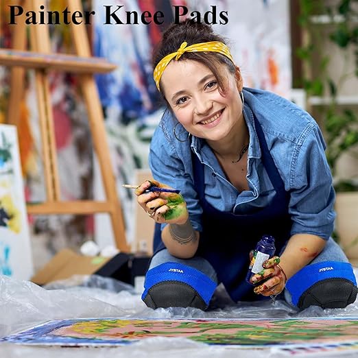 Gardening Knee Pads for Women & Men with Adjustable Non-Slip Straps — Perfect Foam Knee Pad for work, Garden, Yard, Mechanic, Womens Knee Pads for Cleaning Floors or Soft Kneeling Pads,Blue M (1 Pair)