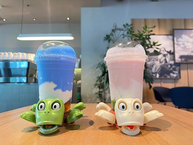 JOD® Turtle Cup Holder, Turtle Coaster with Funny Expression, 4PCS Cup Holder with Liftable Limbs & Expressive Face for Turtles,Tortoise Lover Gag Gifts Home Decor (4PC-2pcLightGreen & 2pcPink)