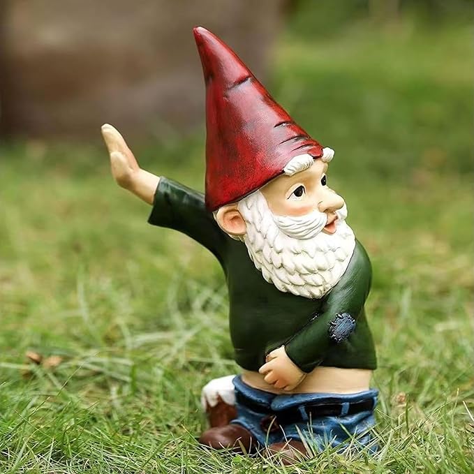 Funny Garden Gnomes Statues Decorations, Funcky Gift Ornaments Decor Gnomes Figurines Garden Summer Lawn Decor Birthday Gifts for Women Mom Grandma 5.9 Inch