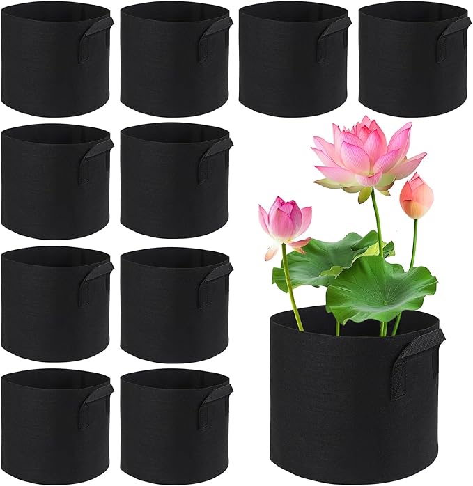 10 Pack Lily Plant Pots for Pond, Aquatic Pond Planter for Pond Reusable Pond Plant Basket Grow Bags for Pond, Aquatic Plants, Potato, Carrot, Onion, Flower