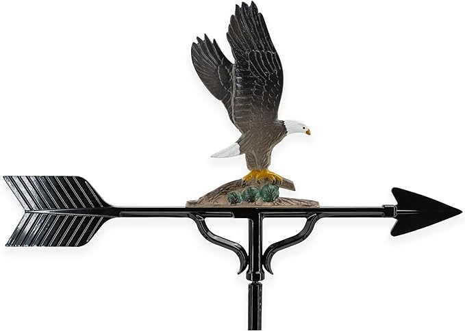 Montague Metal Products 32-Inch Weathervane with Color Eagle Ornament