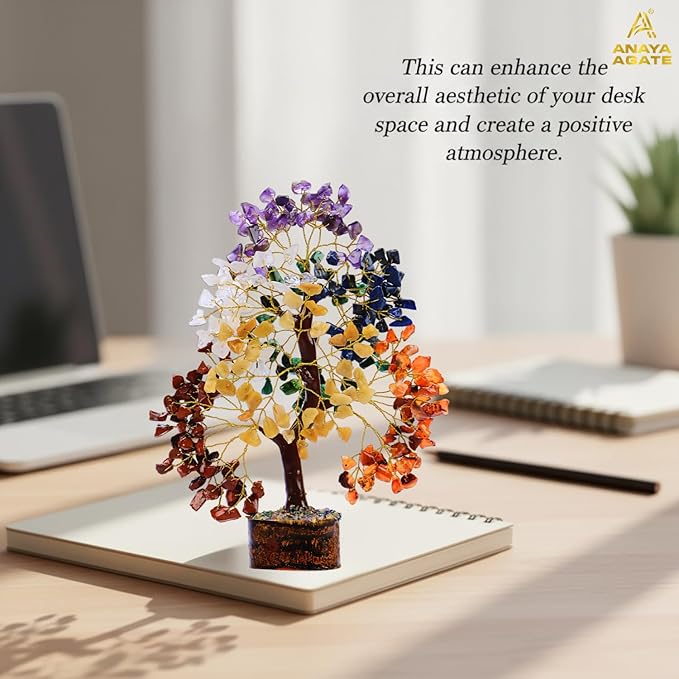 7 Chakra Crystal Tree of Life – Handmade Healing Crystals and Crystals and Healing Stones Money Tree for Home & Office Decor – Feng Shui Spiritual for Women